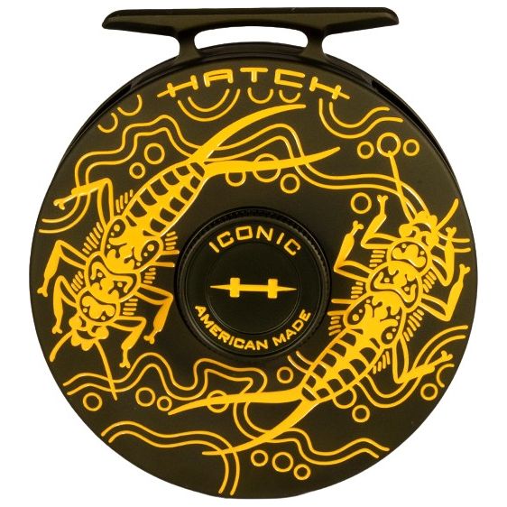 Hatch Custom Matt Renner Artist Edition Iconic Large Arbor Fly Reel 5 Plus Olive Yellow 01