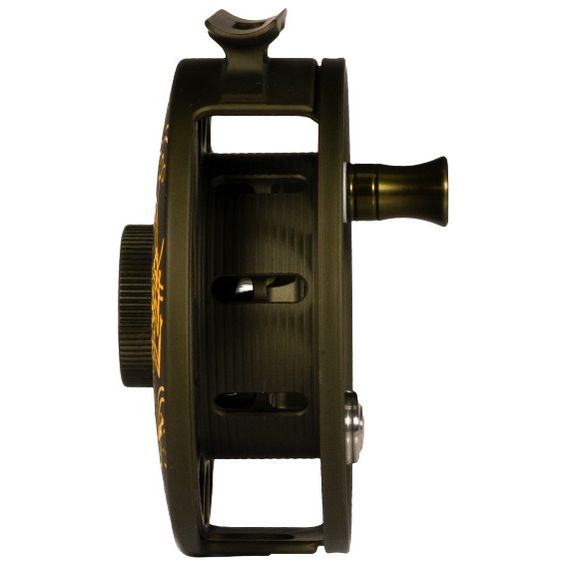 Hatch Custom Matt Renner Artist Edition Iconic Large Arbor Fly Reel 5 Plus Olive Yellow 03