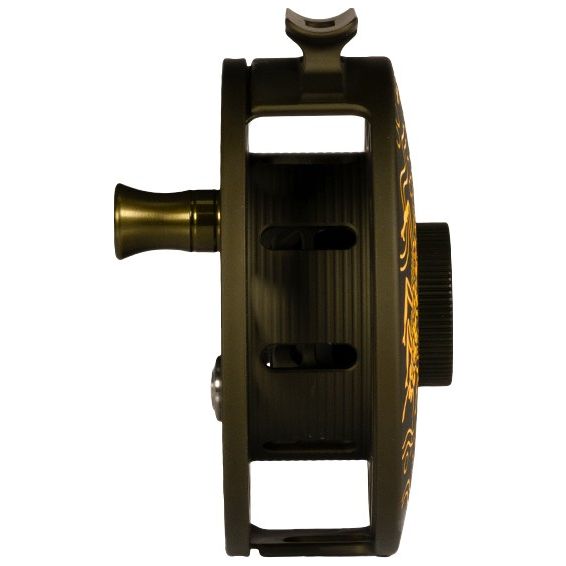 Hatch Custom Matt Renner Artist Edition Iconic Large Arbor Fly Reel 5 Plus Olive Yellow 06